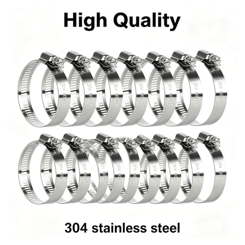 Heavy Duty 10 Pack Of Stainless Steel Worm Gear Hose Clamps Assortment Kit For Radiator Fuel Line Auto Plumbing And Home Fixes With Smooth Edge Protection That Stands Tough Against Rust Water Or Oil, 304 stainless steel clamps