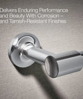 Purist Toilet Paper Holder In Polished Chrome, Pivoting For Quick Roll Changes, Premium Metal Build, resists tarnish on wall