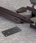 Beefy Heavy Duty Stainless Steel Flat Mending Brackets Set on industrial surface, includes durable corner plates for solid joining.