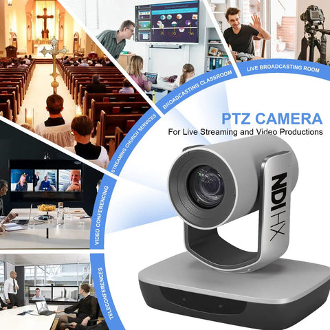 Pro Grade NDI Camera With 20X Optical Zoom And PTZ, 1080P 60FPS, 3G-SDI HDMI USB Web Output for live events and video production