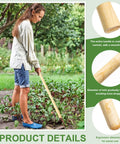 Two Pack Solid Wood Replacement Handles For Round Eye Hoe 54 Inches 137 Cm Grub Hoe Shovel Spading Fork Rake Garden Tool Weeding Natural Finish Heavy Duty Universal Fit For Other Round Eye Tools Durable Backup For Home Gardeners