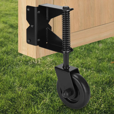 Heavy Duty Gate Wheel Casters For Outdoor Wooden And Fence Gates, Spring Loaded Wheel With 360 Degree Swivel, Shock Absorbent Rollers