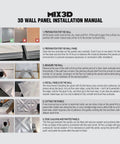 Installation manual for Dope 3D Star Textured PVC Wall Panels, step-by-step guide with images and instructions.