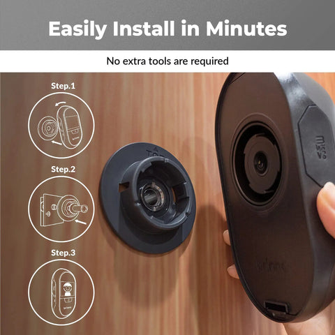 Peephole Camera for Apartment Doors Fits 15/32 Inch Peephole Easy Install Front Door Security No WiFi Required Hidden Camera for Existing Peephole 12mm Peep Hole Home Safety Upgrade installation steps.