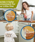 Super Soft Transparent Baby Corner Protectors For Kiddos And Toddlers With Crystal Clear Baby Proof Furniture Edges Smooth As Butter No Sweat Install 12 Pack on kitchen table corner.