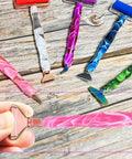 Diamond Painting Pen Kit With Screw Thread Metal Tips Stainless Steel Upgrade for Stable No More Loose Tips on wooden background