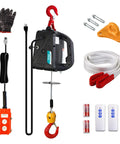 1500 Watt 3-in-1 Electric Hoist Winch 120V Portable Lifter With Remote Control Wired And Wireless Options 1100 Lbs Capacity accessories