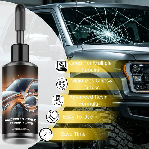 Two Pack Windshield Crack Repair Kit With Advanced Glass Repair Liquid Glue For Chips And Cracks, Quick Fix For Windshields, Windows And Mirrors, Works On All Crack Types, Easy To Use And Saves Time And Replacement Costs