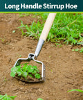 Heavy Duty Garden Weeder Hoe With Wooden Long Handle And Stainless Steel Hula Loop for weeding garden soil