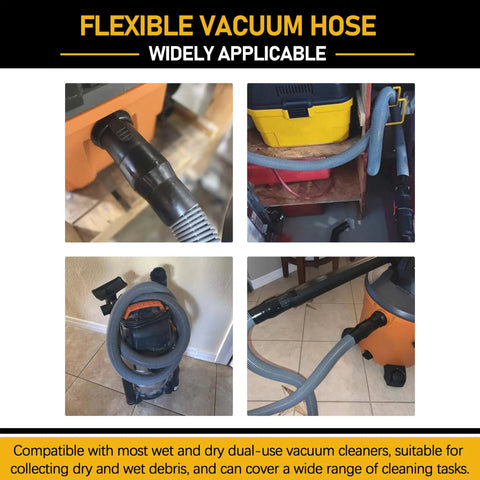 10ft Heavy Duty 1-7/8 Inch Wet Dry Vacuum Hose And Accessories Kit Compatible With Ridgid And Craftsman Vacs attached in use