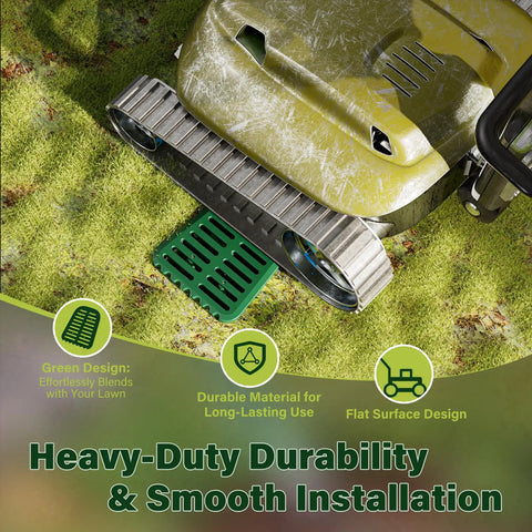 4In Grate Yard Drain With Expanded Drainage Surface For Sump Pump Discharge And Downspout Extensions, installed on lawn