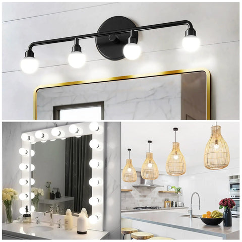 G25 LED Vanity Globe Bulbs 100W Equivalent, 9W, 5000K Daylight White in bathroom, mirror, and kitchen settings
