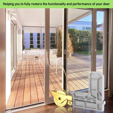 Sliding door with 4 Set Sliding Screen Door Roller Replacement Kit With One And One Quarter Inch Concave Steel Ball Bearings And Corner Inserts