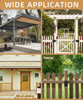 Wide application of Heavy Duty Pergola Brackets Kit For 4x4 Wood Posts, used in pergola, railing, log cabin, and fence projects.