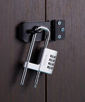 4 Digit Combo Padlock With Two Point Five Inch Wide Body And Three Eighths Inch Stainless Steel Retractable Shackle on locker