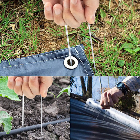 Heavy Duty 8 Inch Landscape Staples Made From 8 Gauge Galvanized Steel For Lawns, Weed Barriers, Landscape Fabric, Irrigation Hoses And Tent Pegs 125 Packs Of Rugged Rust Proof Stakes For Outdoor Use