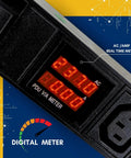 30 Amp 240V Rack Mount Distribution Unit With Six C13 And Four C19 Outlets, Breaker And Surge Protector, digital meter display
