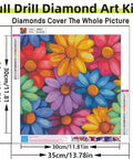 5D Diamond Painting Kit For Adults Beginner Friendly Full Drill Round Diamond Art, DIY Home Wall Decor 13.78 By 13.78 Inches with colorful floral pattern