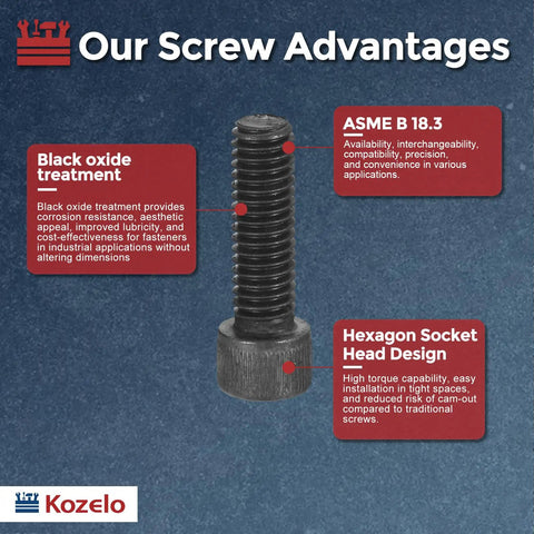 Go To Alloy Steel Socket Head Cap Screws 10 Pack 7/16"-14x1-1/4" Black Oxide Finish with hexagon socket head design.