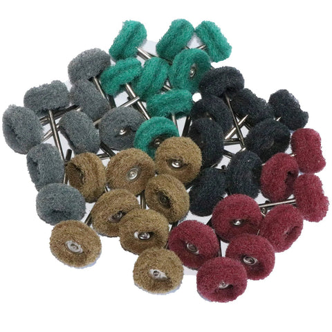 Yutnqin 69-piece abrasive wheel buffing and polishing brush set with 3mm shanks for rotary tools, assorted colors