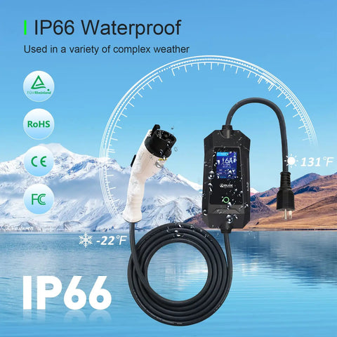 Juice Up Your Ride Effortlessly With Level One Two Portable Ev Charger Outputting Sixteen Amps Through A Tough Twenty Five Foot Type One J772 Cord