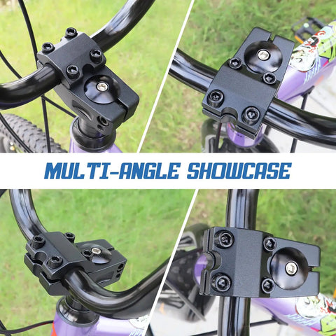 Rugged Aluminum BMX Bike Stem 95mm Rise for 22.2mm Bars and 1 1/8 Inch Fork Matte Black Ride Ready Finish showcased from multiple angles
