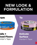 Delicate Surface Painter’s Tape For Fresh Paint Jobs 1.88 In Wide 60 Yd Rolls UV Resistant 60 Day Clean Removal No Adhesive Transfer