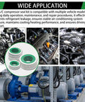AC Compressor Seal Washers Kit 160 Piece Assortment With 6 Sizes For Automotive AC System Port Bonded Gasket Set Built For Easy DIY AC Repair And Replacement visually explained with engine and compressor images