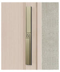 Two Sided Bronze Long Door Pulls For Front Entrance Built Tough Aluminum Push Bar Kit Flat Style 180cm on wood door background
