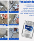 Image showing Fast Drying Crack Resistant Gap Filling Glue For Concrete Cracks Waterproof Repair Sealant Durable Caulking Glue used on various surfaces like corner cracks, windows, expansion joints, bathroom tiles, and pipelines.