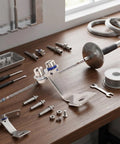 Sturdy Stainless Steel Fencing Socket Bracket For Foil Training And Competition Secure Sword Grip System on workbench
