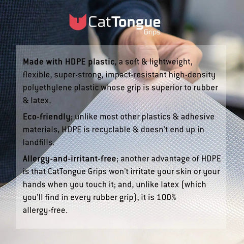 Person holding HDPE non adhesive anti slip mat that actually grips your gear for everyday setup, close-up view, 8x12 inches
