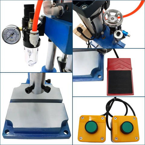 Compact Desktop Pneumatic Punch Press Machine Delivering 440 Pounds Of Steady Air Power With Super Simple Two Button Control For Fast Sheet Metal Stamping And Clean Hole Punching Jobs Around Your Weekend Garage Or Pro Shop
