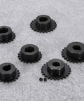 Two Pack Rugged Twenty Five Chain Roller Sprockets Set With Twenty Three Teeth Fifteen Millimeter Bore Quarter Inch Pitch