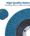 Close-up of Professional Abrasive Flap Disc 25 Pack For Angle Grinder 4.5 Inch Sanding Discs With Seven Eighth Inch Arbor Type 29