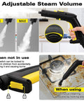 Heavy Duty Steam Cleaner With 52 Oz Large Tank And Incredible High Pressure Capability showcasing adjustable steam volume for effective cleaning.