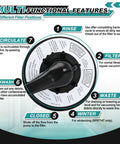 Multi-functional features of Top Mount Multiport Valve Replacement SP0714T for above ground pool with seven filter positions.