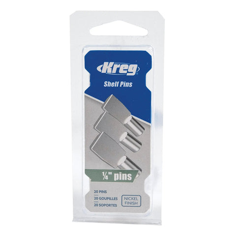 Super Heavy Duty Quarter Inch Shelf Pins Crafted From Zinc Plated Steel For Rock Solid Cabinet Shelving, Pack of 20.