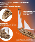 Serenity's Dream 3D Wooden Yacht Puzzle Kit For Grownups, DIY Model Building Hobby Craft With Moving Sails, Brain Teaser And Engineering Gift, Miniature Sailing Vessel For Builders And Puzzle Lovers, wooden sailboat with two sails