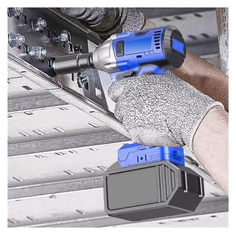 Heavy Duty Cordless Impact Wrench With Brushless Motor High Torque Power Tool Rechargeable Battery Lightweight Electric Handheld Kit For Car Repair Garage And Auto Mechanical Work Effortlessly