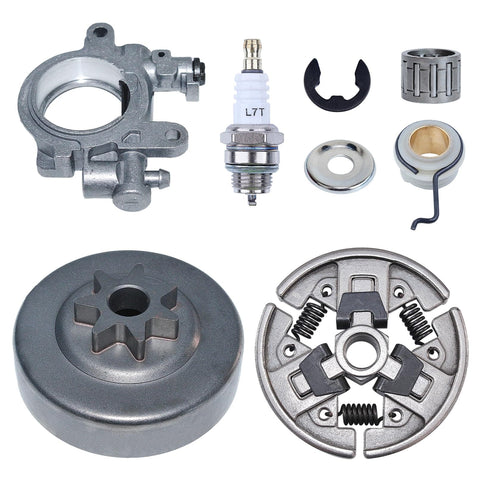 3/8 Inch 7 Tooth Sprocket Clutch Drum Oil Pump Kit For MS290 MS310 MS390 Chainsaws With Worm Gear Spark Plug Replacement