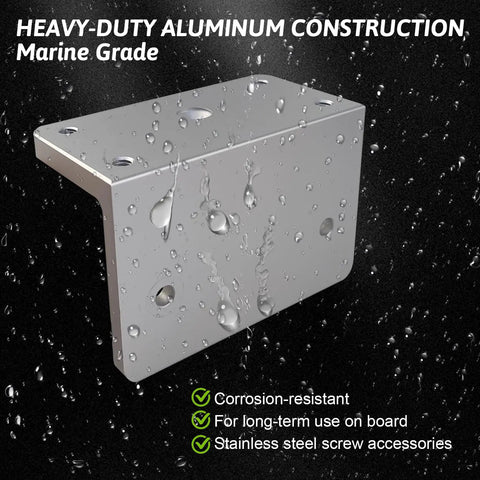 Universal Versatrack 90 Degree Aluminum Track Bracket For Boat Gunnels, Fits Tracker Versatrack, Lund Sport Track, Ranger, And Lowe Boats, Pre Drilled Mount For Rod Holders And Marine Accessories, corrosion-resistant