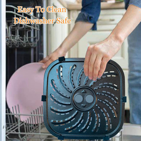 Top Notch Air Fryer Crisper Rack For 8QT PowerXL Vortex Pro Models Heavy Nonstick Grill Tray being placed in a dishwasher.