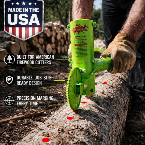 Dead On Firewood Measuring Tool And Log Line Marking Accessory With 16 Inch Rolling Wheel To Nail Perfect Chainsaw Cuts Every Time No More Guessing Solid Heavy Duty Gear