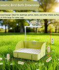 Automatic Bird Bath Shower With Pump For Parrots And Small Birds in a green 11.4x8.7in basin with adjustable water nozzle.