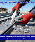 Heavy Duty Metal Roof Screw Caps 100 Pack Galvalume Rustproof Waterproof Covers applied with sealant on roofing screws.