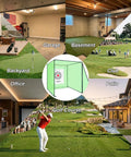 Golf Driving Cage Net 8x8x8 Ft Heavy Duty Steel Frame Enclosure For Real Backyard Full Swing Practice in various settings