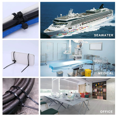 Heavy Duty Nylon Cable Zip Ties Set 2000 Pcs Assorted 4 Inch To 12 Inch used for diverse indoor and outdoor applications.