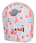 Grab And Go Breastmilk Cooler Bag Crafted From Tough Canvas With Plug In Usb Cooling And Warming Ports For Parents On The Fly Travel Friendly Insulated Nursing Pouch with colorful abstract design.