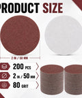 Rock Your DIY Game With These 200 Pcs Of Premium 2 Inch Aluminum Oxide Sanding Discs featuring 80 grit for smooth finishes.